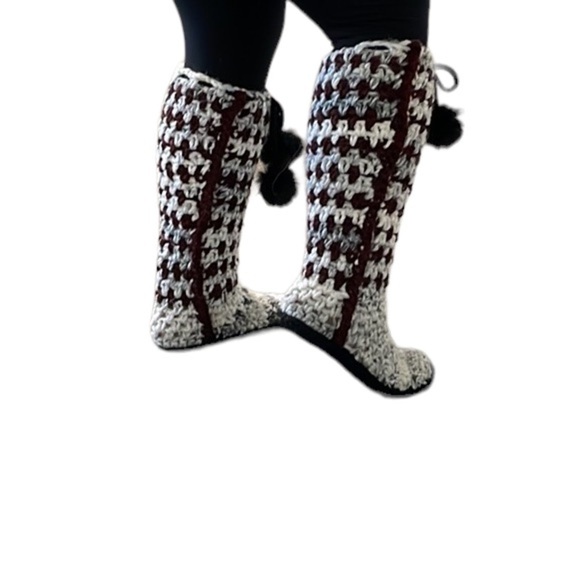 Hand Knit Slipper Booties - Size 10 - Picture 10 of 10